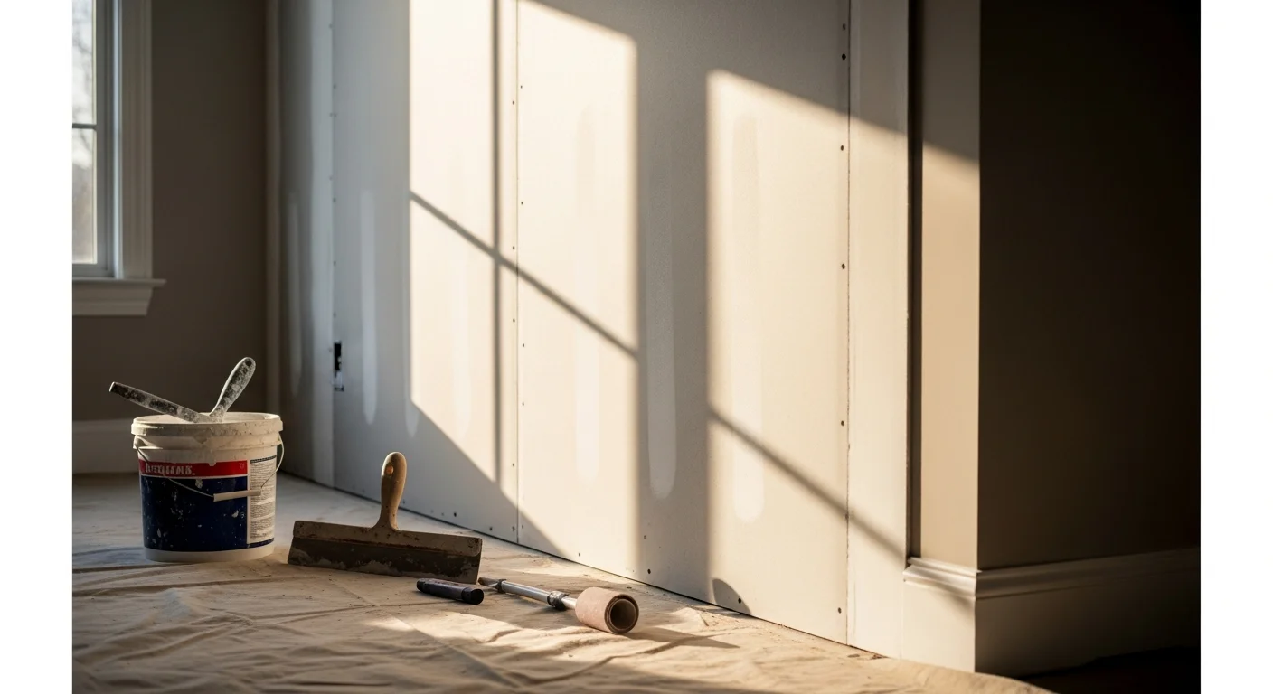 Drywall repair and finishing on interior wall