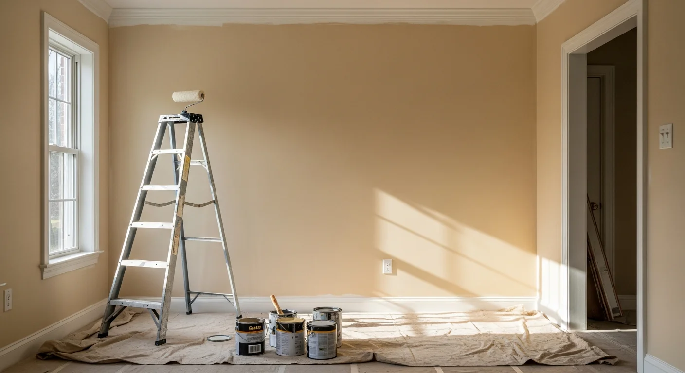 Professional interior and exterior painting work on residential home