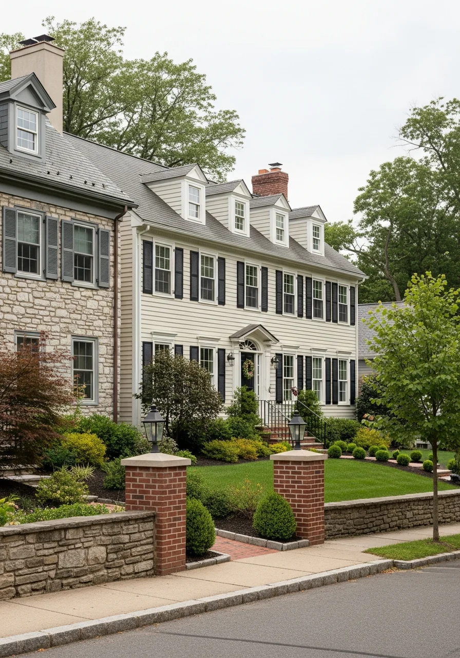 Blue Bell home exterior with traditional design and established landscaping.